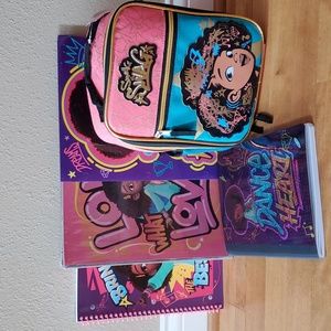 Girls Karma's World Lunch Bag Tote & 4pc Binder Notebooks Folder School Set  NWT